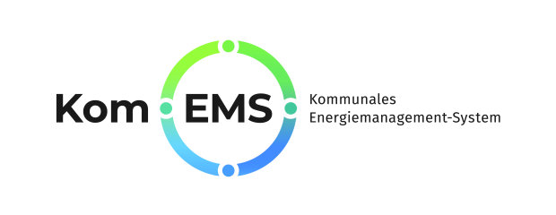 Das Foto zeigt das Logo des Kommunalen Energiemanagement-Systems Kom. EMS.