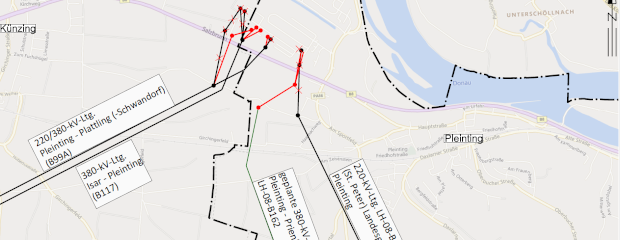 Übersichtskarte für das Vorhaben Neuverknüpfung Pleinting